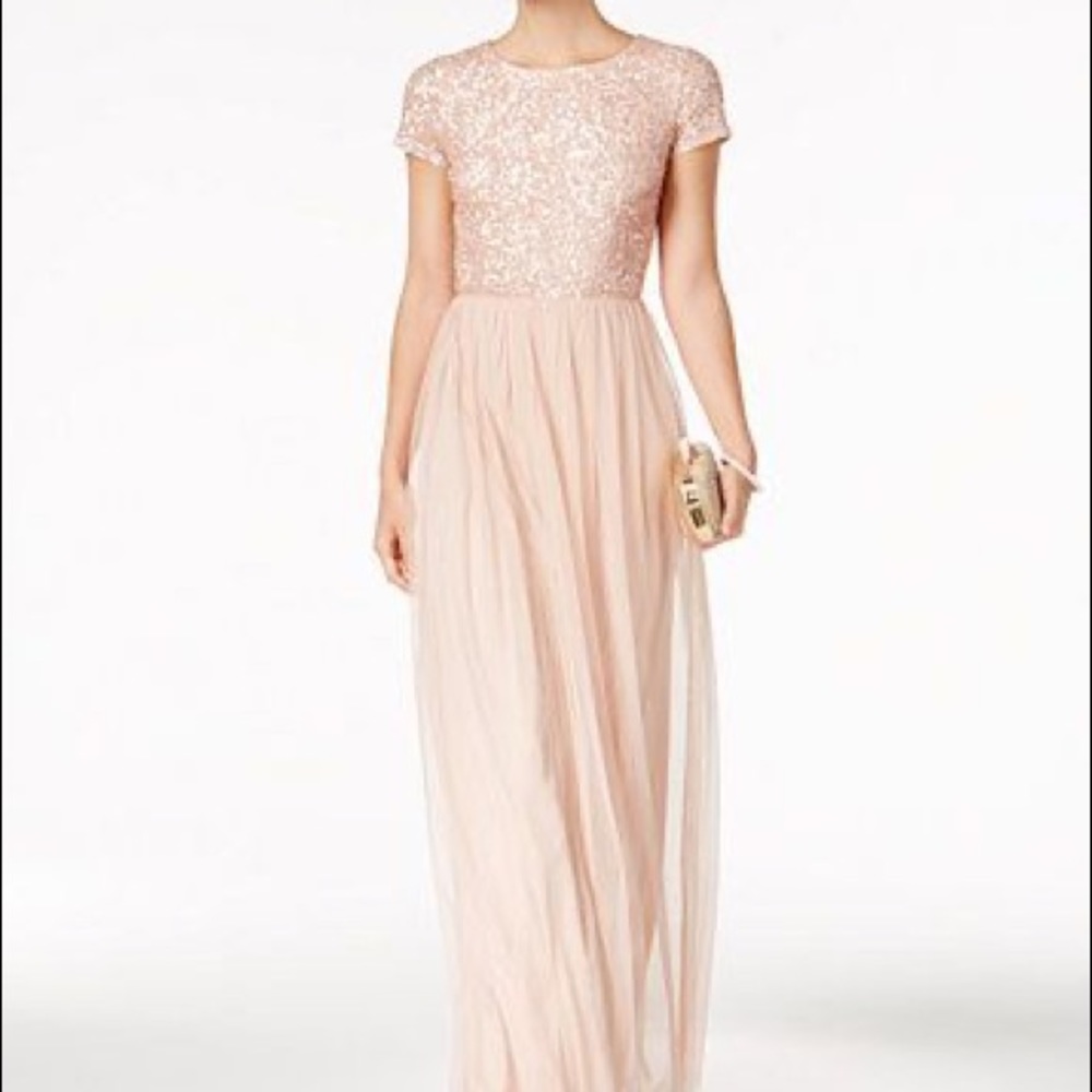 Adrianna Papell Sequined Tulle Gown